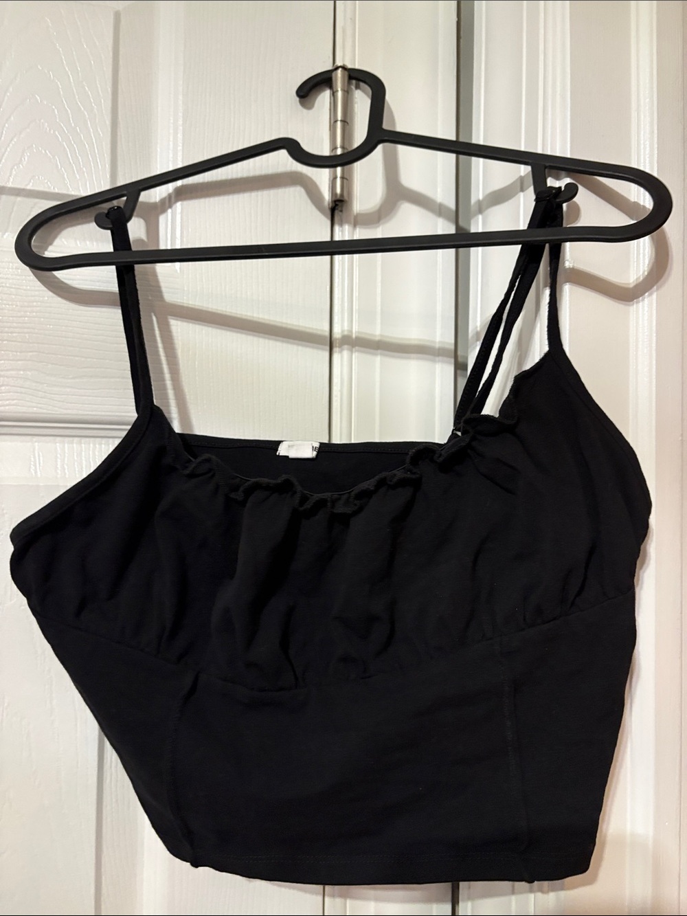 Garage Black Ribbed Bandeau Crop Top